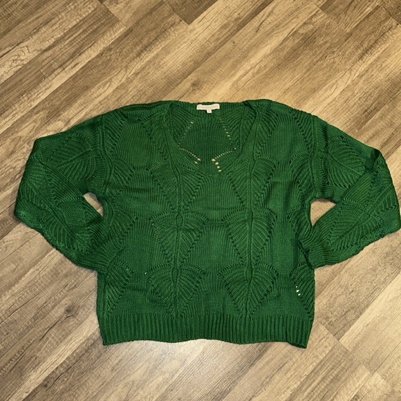 NEW Kelly Green Knit Sweater - Picture 2 of 13